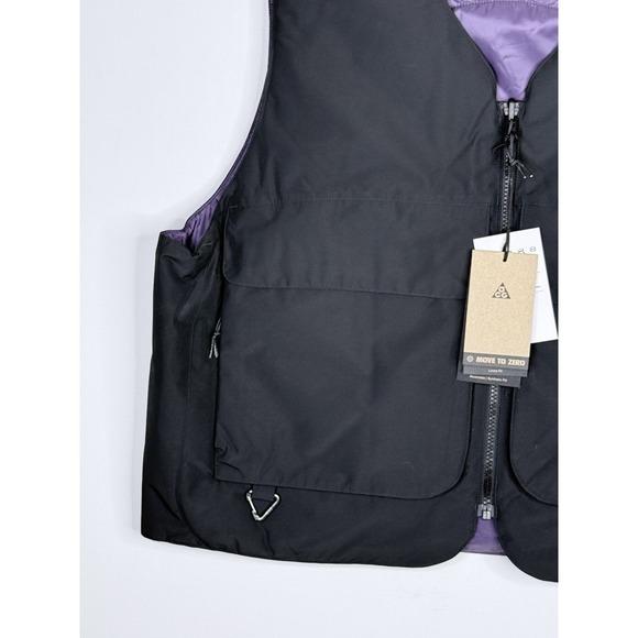 Nike ACG Skull Peak PrimaLoft Reversible Vest Lightweight Black Purple Mens Sz L - Picture 4 of 12
